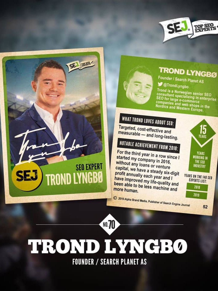 Top SEO Expert Trond Lyngbø, Search Engine Journal.
